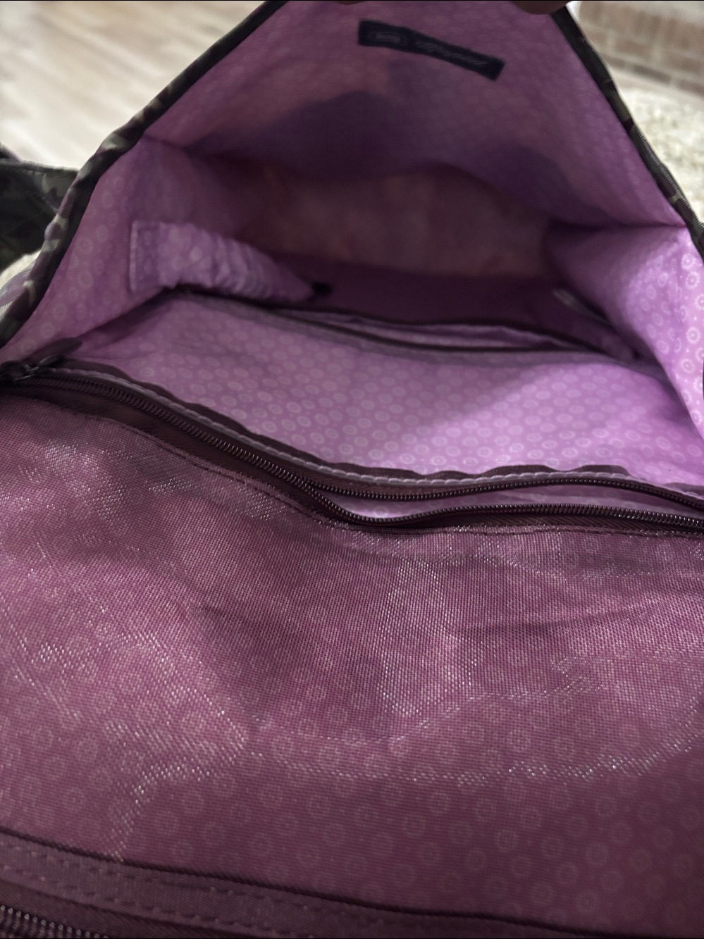 lug Olive and Plum Leopard Print Crossbody Bag - Picture 11 of 13